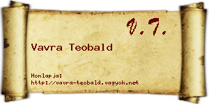 Vavra Teobald névjegykártya